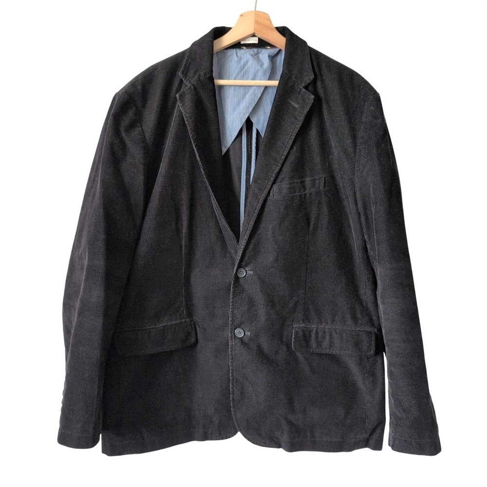 J.Crew Mens Vintage Cord Blazer Jacket XL Dark Gray Cotton Corduroy Country Prep